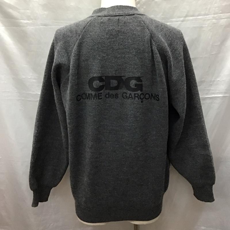 コムデギャルソン COMME des GARCONS カーディガン 長袖 sz-n004 厚手カーディガン 長袖ニットカーディガン 前ボタン XL ロゴ、文字 灰 / グレー / メンズ USED 古着 中古 10122687
