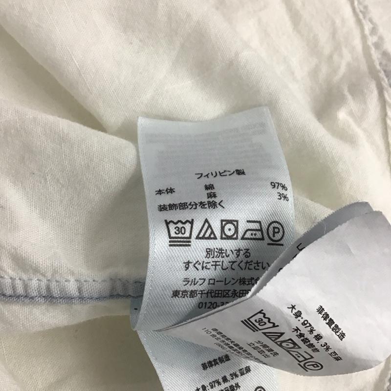 ラルフローレン RALPHLAUREN シャツ、ブラウス 長袖 長袖シャツ 無地シャツ カラーシャツ ボタンダウンシャツ M ロゴ、文字 白 / ホワイト / メンズ USED 古着 中古 10141816