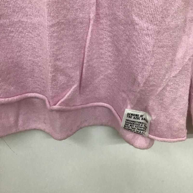 アズールバイマウジー AZUL BY MOUSSY ニット、セーター 長袖 長袖ニットカットソー ニット セーター Vネックニット L 無地 桃 / ピンク / レディース USED 古着 中古 10117903