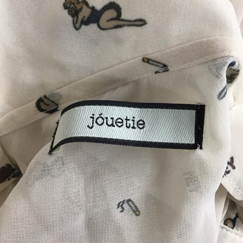 ジュエティ jouetie シャツ、ブラウス 長袖 081820400401-01 クロップド丈 M 総柄 アイボリー / アイボリー / レディース USED 古着 中古 10123087