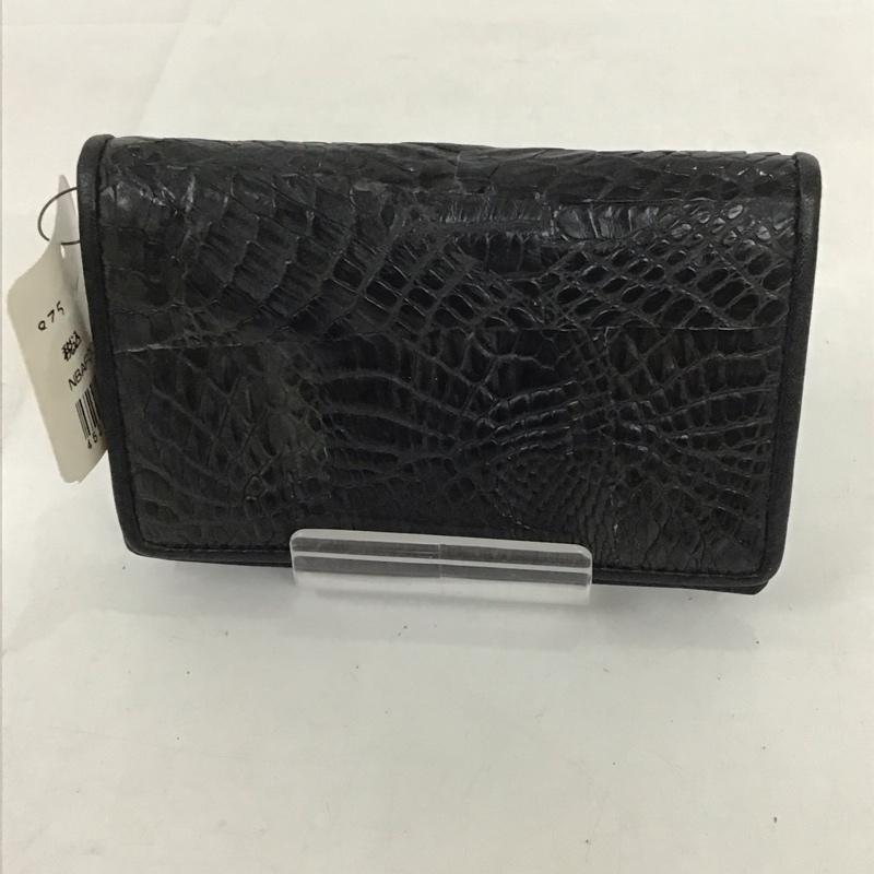 古着 USED カードケース 名刺入れ レザー クロコダイル 箱有 アニマル柄 黒 / ブラック / メンズ USED 古着 中古 10135299