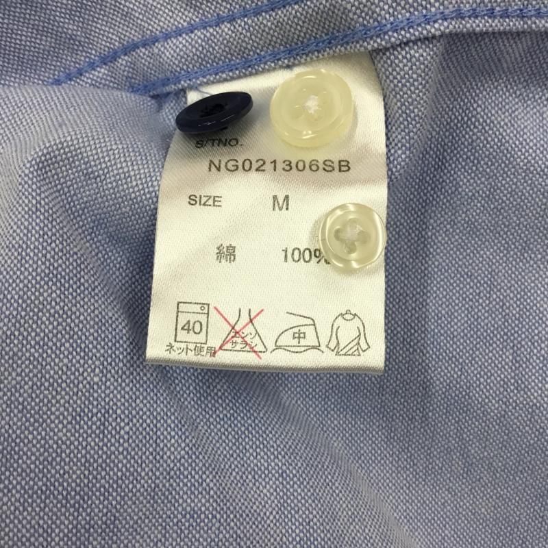 グローバルワーク GLOBAL WORK シャツ、ブラウス 長袖 長袖シャツ カラーシャツ ポケットシャツ 長袖カットソー M ボーダー柄 水色 / ライトブルー /  メンズ USED 古着 中古 10108818