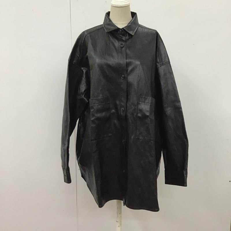 フリークスストア FREAK S STORE シャツ、ブラウス 長袖 長袖シャツ カラーシャツ フェイクレザーシャツ 長袖カットソー FREE 無地 黒 / ブラック / レディース USED 古着 中古 10122471