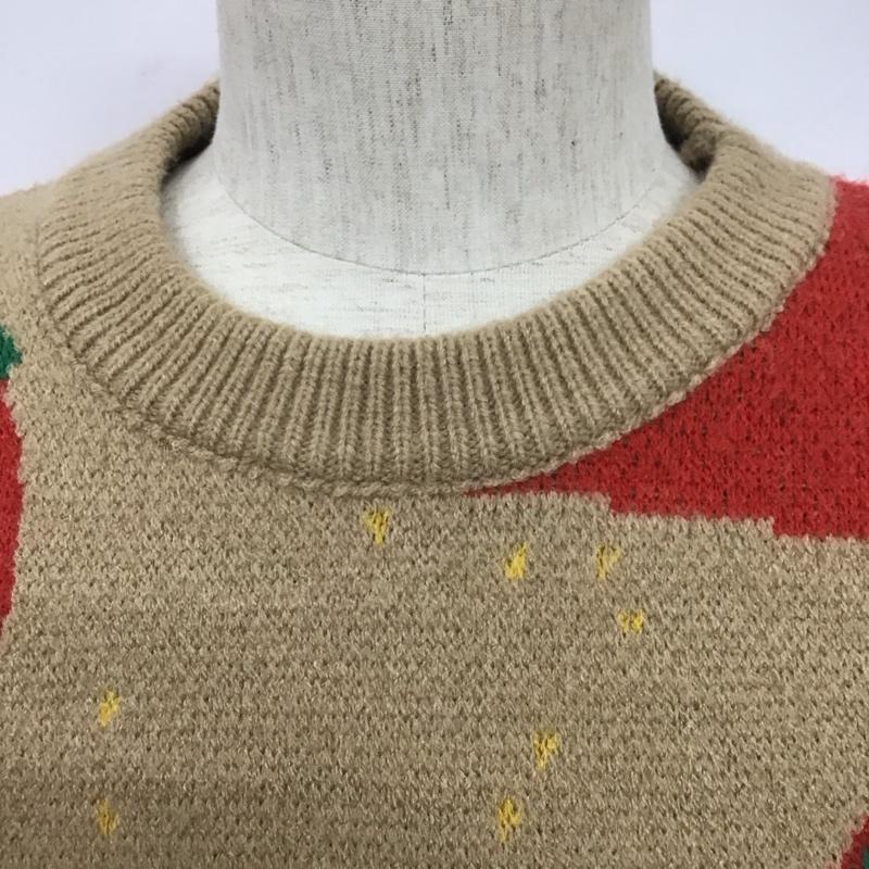 フックバイロックミー Hook By RockME ニット、セーター 長袖 長袖ニット リブニット セーター クルーネックカットソー プリントセーター プリント ベージュ / ベージュ / X 赤 / レッド / X 黄 / イエロー / X 緑 / グリーン / X 白 / ホワイト / X 茶 / ブラウン / メンズ USED 古着 中古 10106323