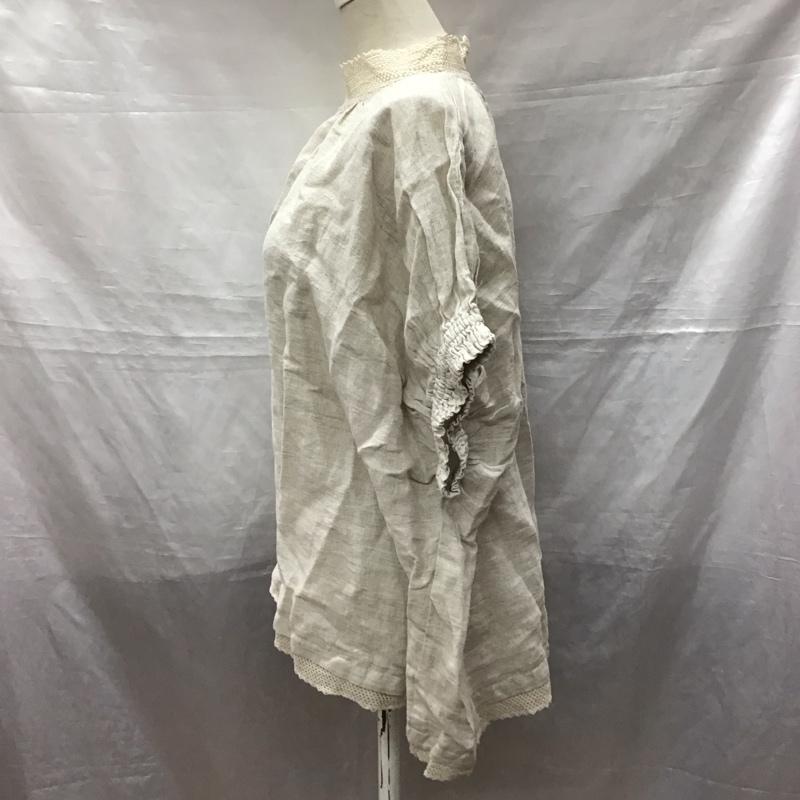 ひより HIYORI カットソー 半袖 TK425211 コットン リネン タグ付き M 無地 アイボリー / アイボリー / レディース USED 古着 中古 10123488