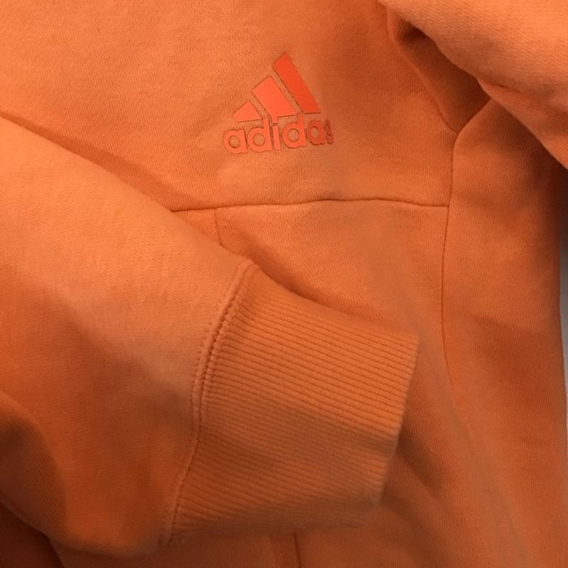アディダス adidas パーカー 長袖 ed1996 パーカー ジップアップパーカー スポーツウェア M ロゴ、文字 橙 / オレンジ / メンズ USED 古着 中古 10129296