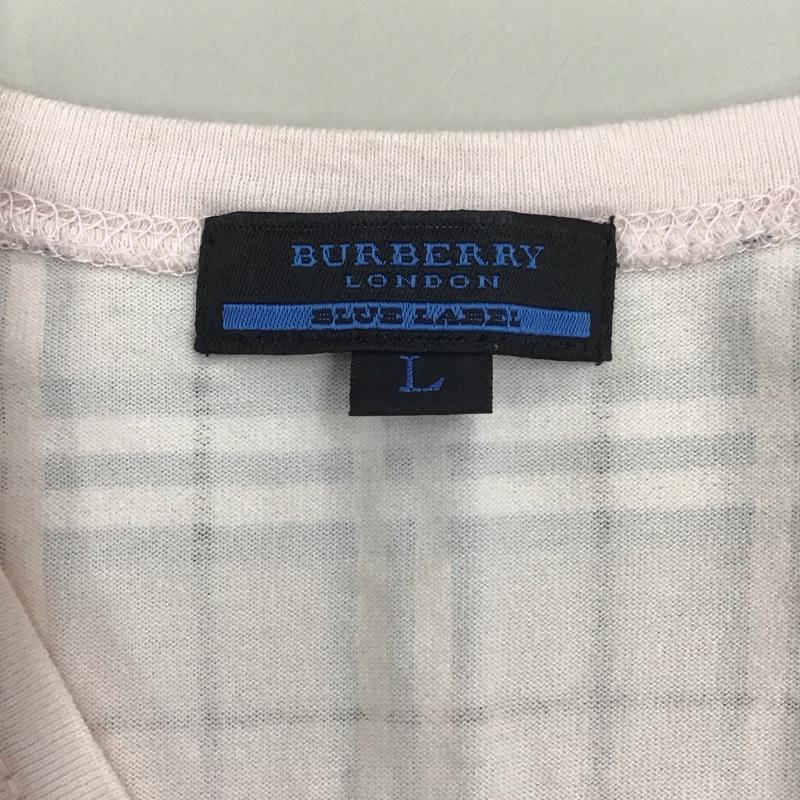 バーバリーロンドン Burberry London カットソー 長袖 長袖カットソー Vネックカットソー ロングスリーブカットソー プリントTシャツ L ロゴ、文字 桃 / ピンク /  メンズ USED 古着 中古 10113166