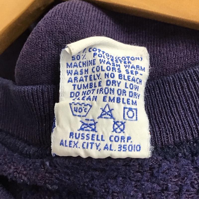 ラッセル RUSSELL トレーナー 長袖 長袖トレーナー スウェット クルーネック プルオーバー 90s L ロゴ、文字 紺 / ネイビー / メンズ USED 古着 中古 10147973