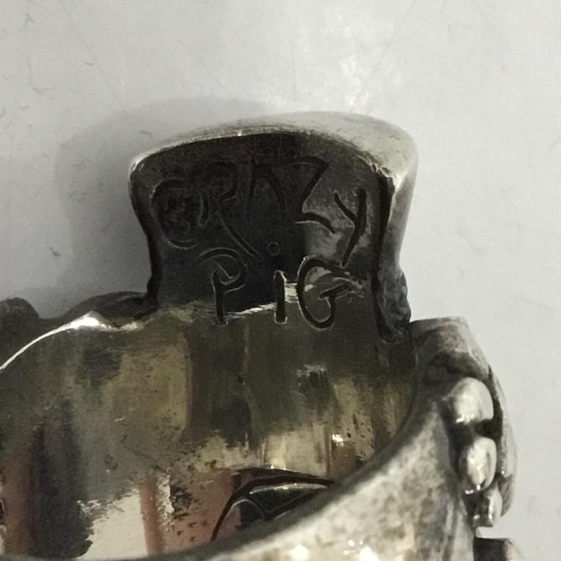クレイジーピッグ CRAZY PIG アクセサリー 指輪 MASCOT SKULL RING シルクハット シルバー 19号 ドクロ スカル 銀 / シルバー / メンズ USED 古着 中古 10125206