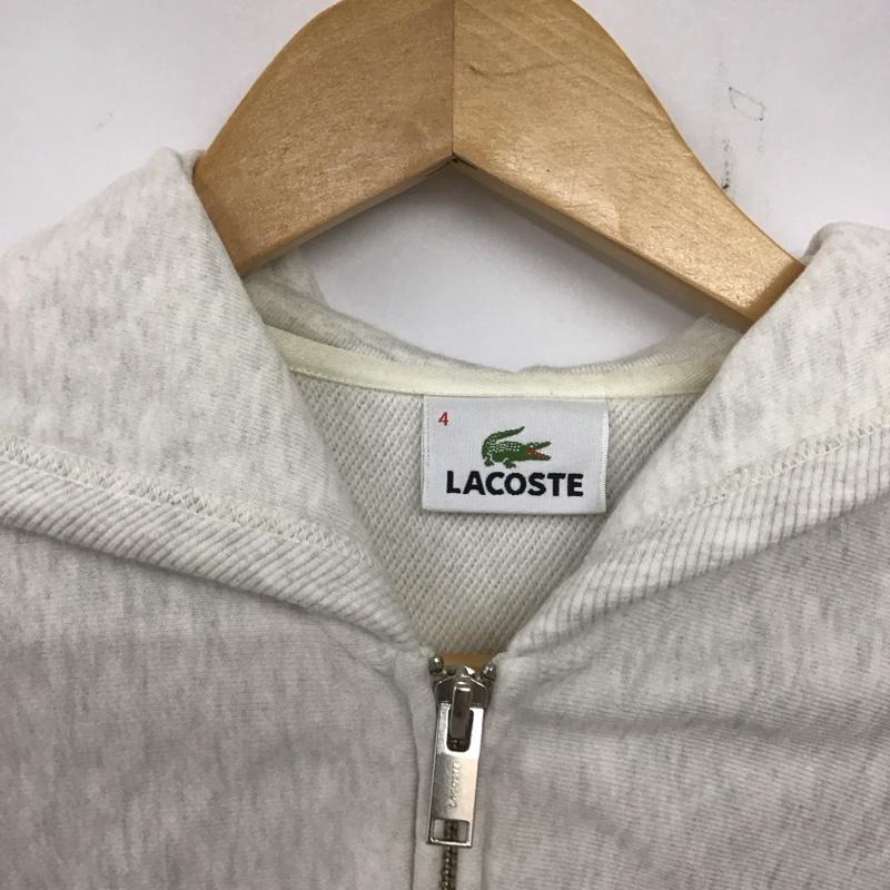 ラコステ LACOSTE パーカー 長袖 ジップアップパーカー 長袖パーカー スウェットパーカー 4 ロゴ、文字 灰 / グレー / メンズ USED 古着 中古 10137055
