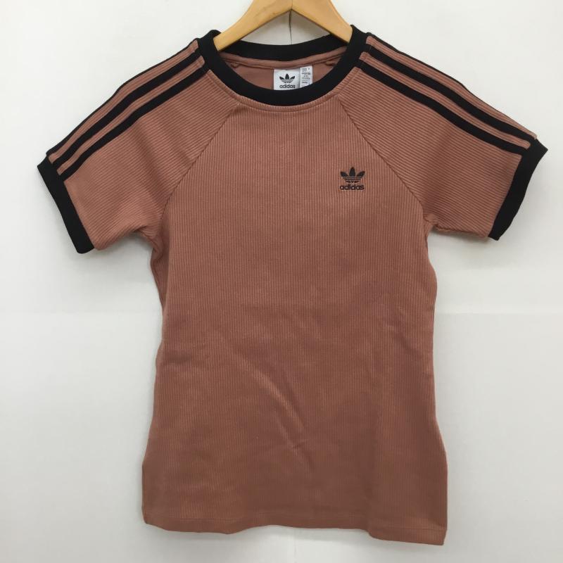 アディダス adidas Tシャツ 半袖 S ロゴ、文字 桃 / ピンク / X ベージュ / ベージュ / レディース USED 古着 中古 10128108