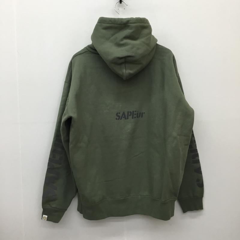 サプール SAPEur パーカー 長袖 A Elegantes SAPEur リフレクターロゴ XL ロゴ、文字 カーキ / カーキ / X チャコールグレー / チャコールグレー / メンズ USED 古着 中古 10136987