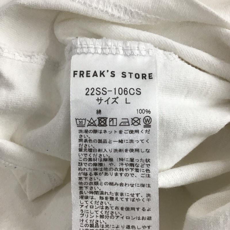 フリークスストア FREAK S STORE Tシャツ 半袖 半袖カットソー プリントTシャツ クルーネックカットソー L プリント 白 / ホワイト / メンズ USED 古着 中古 10145360