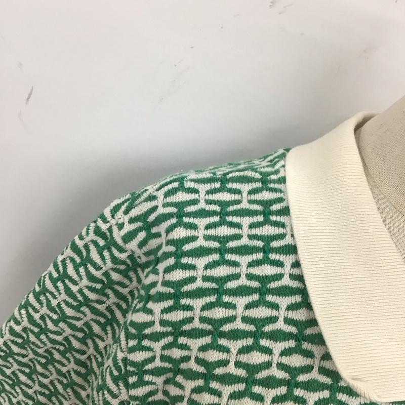 ザラ ZARA カットソー 半袖 半袖カットソー ポロシャツ カラーシャツ カジュアルシャツ L 総柄 白 / ホワイト / X 緑 / グリーン / レディース USED 古着 中古 10110843