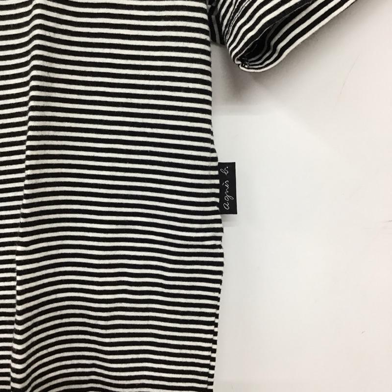 アニエス・ベー agnes b. Tシャツ 半袖 白 / ホワイト / X 黒 / ブラック / レディース USED 古着 中古 10130050