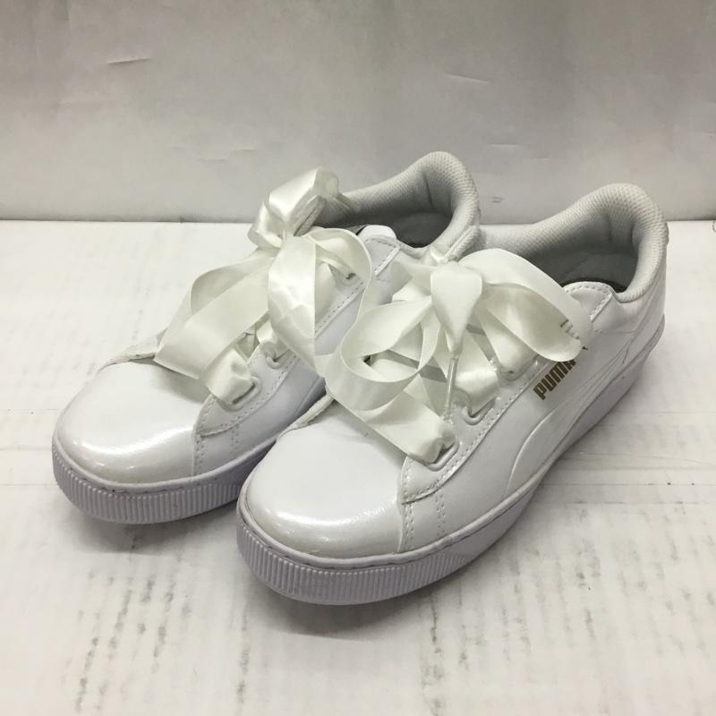 プーマ PUMA スニーカー スニーカー 36641902 Vikky Platform Ribbon P 23cm 23.0cm ロゴ、文字 白 / ホワイト / レディース USED 古着 中古 10106627