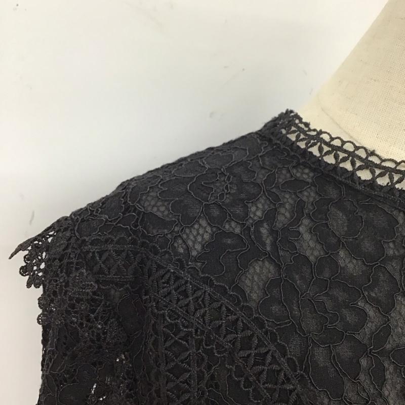 ザラ ZARA カットソー 長袖 M レース柄 黒 / ブラック /  レディース USED 古着 中古 10113481