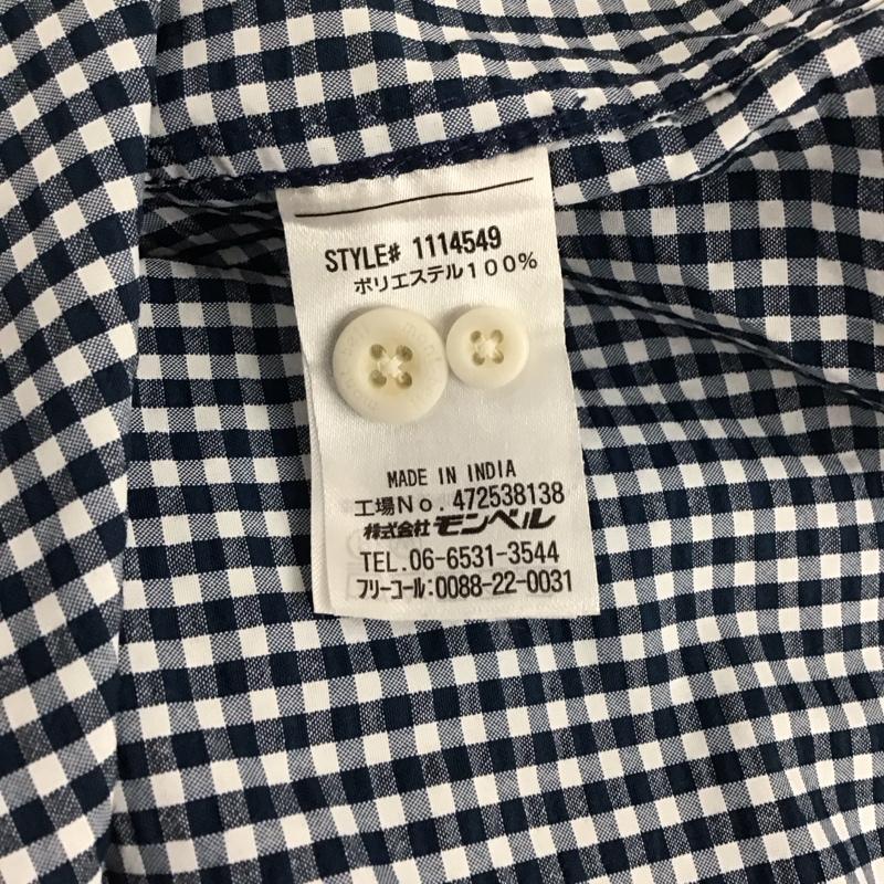 モンベル mont-bell シャツ、ブラウス 半袖 1114549 WIC ドライタッチ ショートスリーブシャツ ボタンダウン M チェック 白 / ホワイト / X 紺 / ネイビー / メンズ USED 古着 中古 10133580