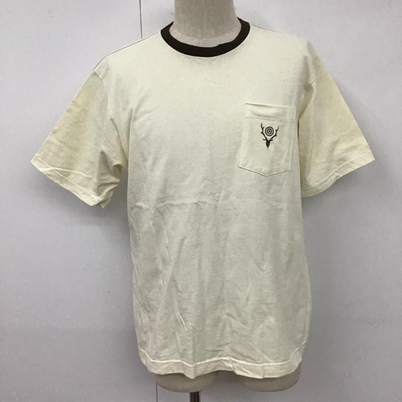 サウスツーウェストエイト South2 West8 Tシャツ 半袖 半袖カットソー プリントTシャツ クルーネックカットソー M ロゴ、文字 オフホワイト / オフホワイト /  メンズ USED 古着 中古 10111643