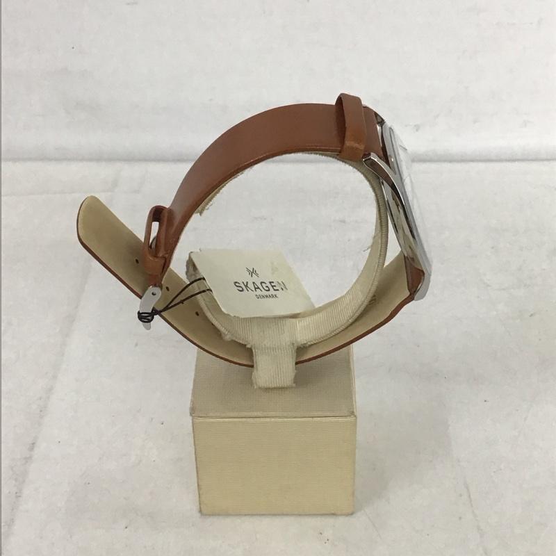 スカーゲン SKAGEN 腕時計 アナログ(クォーツ式) SKW6219 レザーベルト 箱有 ロゴ、文字 茶 / ブラウン / メンズ USED 古着 中古 10134345