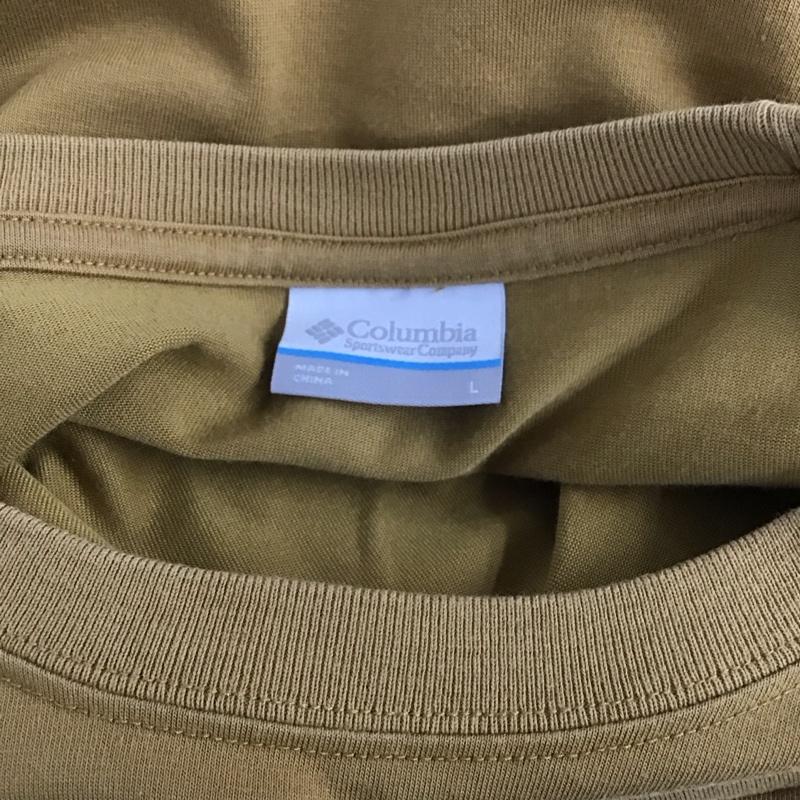 コロンビア Columbia Tシャツ 半袖 半袖カットソー プリントTシャツ クルーネックカットソー L プリント ベージュ / ベージュ / メンズ USED 古着 中古 10107684