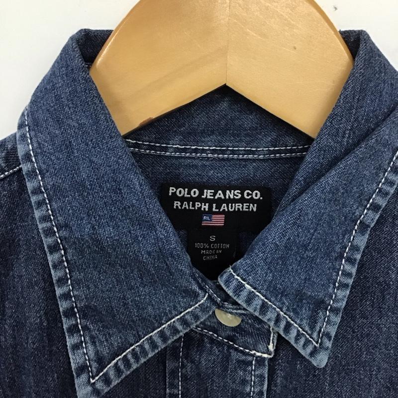 ラルフローレン RALPHLAUREN ワンピース ひざ丈スカート デニムワンピース シャツワンピース S 無地 インディゴ / インディゴ / レディース USED 古着 中古 10129706