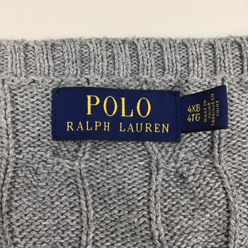 ポロラルフローレン POLO RALPH LAUREN ニット、セーター 長袖 長袖ニットカットソー ニット セーター クルーネックニット ロゴ、文字 灰 / グレー / メンズ USED 古着 中古 10111791
