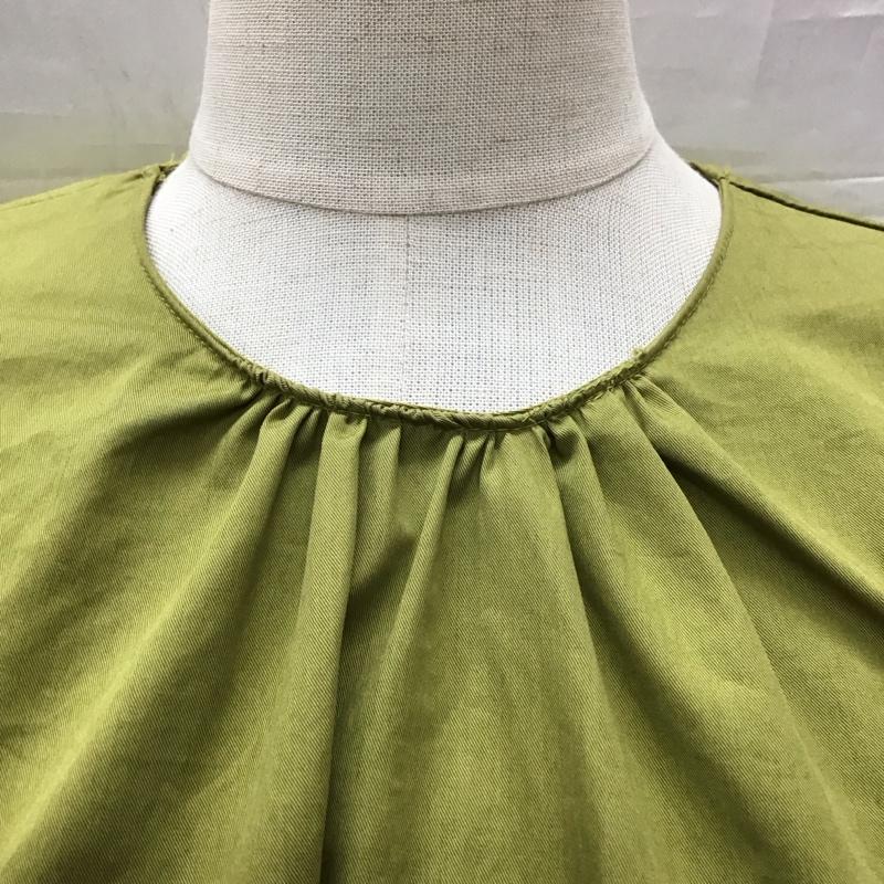 ザラ ZARA カットソー 七分袖 ペプラム パフスリーブ S 無地 カーキ / カーキ / レディース USED 古着 中古 10115874