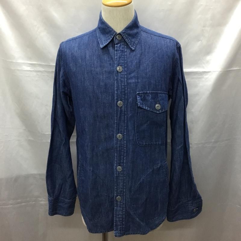 ジャーナルスタンダード JOURNAL STANDARD シャツ、ブラウス 長袖 長袖シャツ カラーシャツ ポケットシャツ 長袖カットソー デニムシャツ L 無地 インディゴ / インディゴ /  メンズ USED 古着 中古 10108753