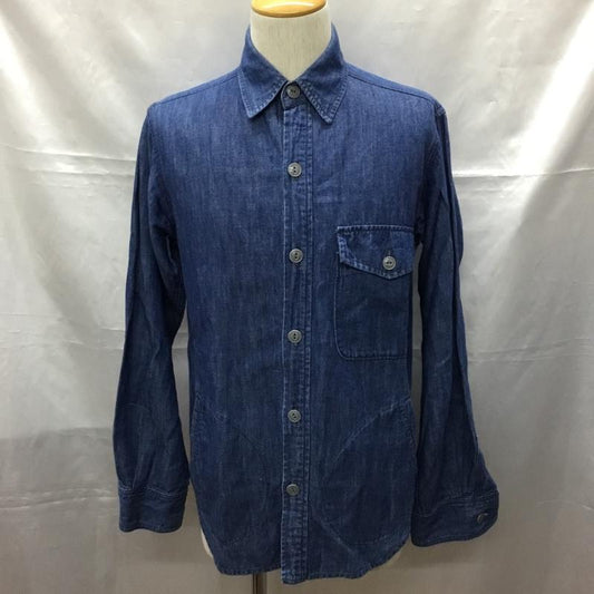 ジャーナルスタンダード JOURNAL STANDARD シャツ、ブラウス 長袖 長袖シャツ カラーシャツ ポケットシャツ 長袖カットソー デニムシャツ L 無地 インディゴ / インディゴ /  メンズ USED 古着 中古 10108753