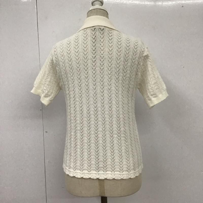 ザラ ZARA ニット、セーター 半袖 7901 829 450 ポロニット 透かし編み S 無地 白 / ホワイト /  レディース USED 古着 中古 10113480