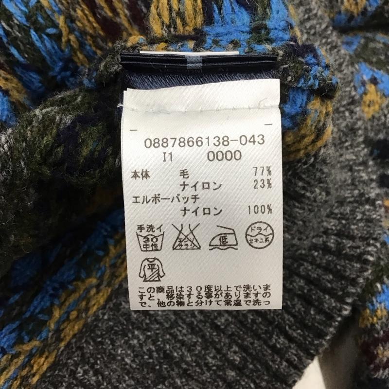 トミーヒルフィガー TOMMY HILFIGER ニット、セーター 長袖 長袖ニットカットソー Vネックセーター リブニット M 総柄 マルチカラー / マルチカラー / メンズ USED 古着 中古 10111031
