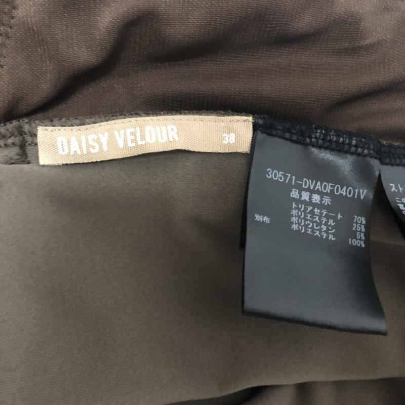 デイジーベロア DAISY VELOUR ワンピース ひざ丈スカート 38 無地 茶 / ブラウン / X 緑 / グリーン / レディース USED 古着 中古 10003475