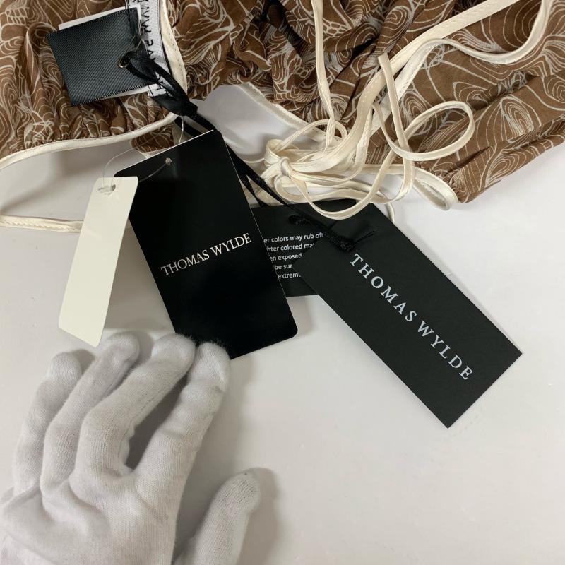 トーマスワイルド THOMAS WYLDE キャミソール キャミソール S 総柄 茶 / ブラウン / X 白 / ホワイト / レディース USED 古着 中古 10015181