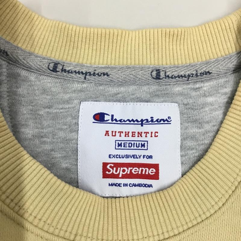 チャンピオン Champion トレーナー 長袖 2018AW Champion 3DMetallicCrewneck 3Dメタリッククルーネックスウェット コラボ M ロゴ、文字 ベージュ / ベージュ /  メンズ USED 古着 中古 10118636