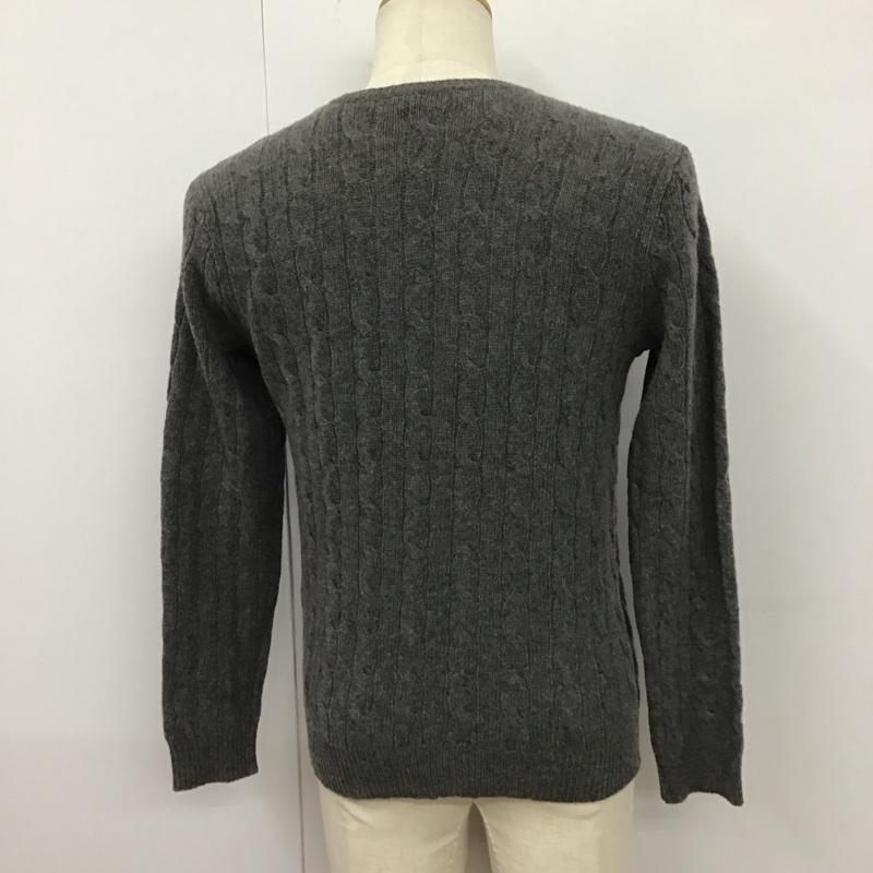 ポロラルフローレン POLO RALPH LAUREN ニット、セーター 長袖 長袖ニットカットソー ニット セーター Vネックニット L ロゴ、文字 灰 / グレー / メンズ USED 古着 中古 10123933