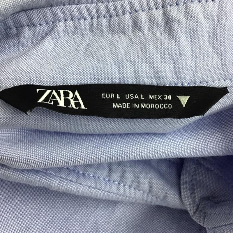 ザラ ZARA シャツ、ブラウス 長袖 L 無地 青 / ブルー / レディース USED 古着 中古 10122104