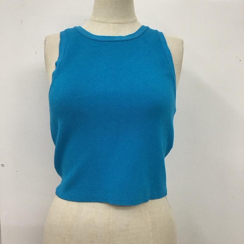 ザラ ZARA タンクトップ タンクトップ 1750 002 400 クロップド丈 ホルターネック S 無地 青 / ブルー / レディース USED 古着 中古 10118801