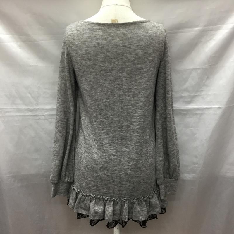 セシルマクビー CECIL McBEE チュニック 長袖 レース ミニワンピース 無地 灰 / グレー / レディース USED 古着 中古 10118491
