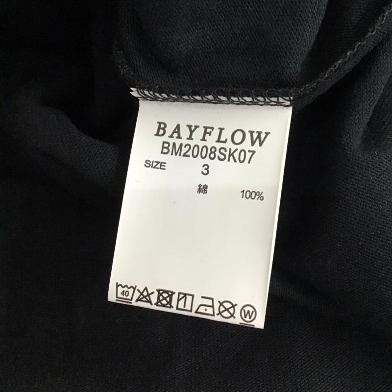 ベイフロー BAYFLOW Tシャツ 半袖 半袖カットソー プリントTシャツ クルーネックカットソー M 無地 黒 / ブラック /  メンズ USED 古着 中古 10114195