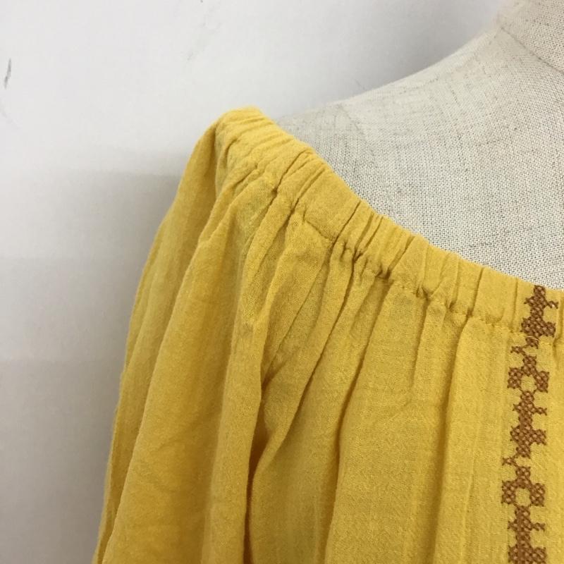 ローリーズファーム LOWRYS FARM カットソー 半袖 M 刺繍 黄 / イエロー /  レディース USED 古着 中古 10114001