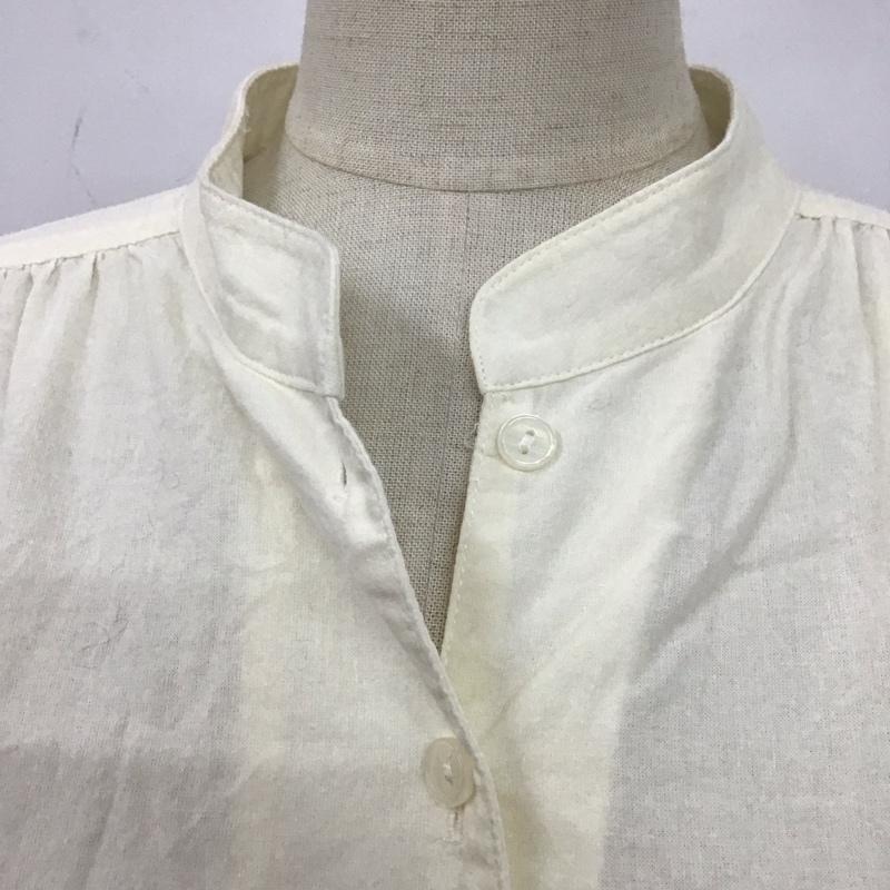 マウジー MOUSSY ワンピース ひざ丈スカート 010FSS30-2380 VOLUMESLEEVEロンパース 長袖シャツワンピース ノーカラーシャツワンピース 1 無地 オフホワイト / オフホワイト / レディース USED 古着 中古 10106618
