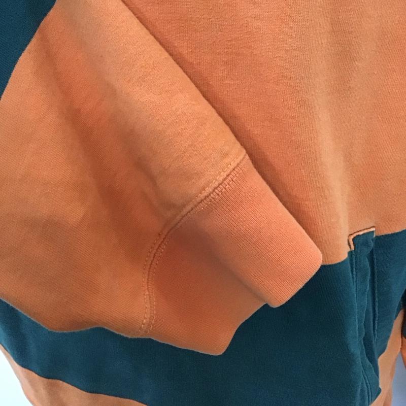 ポロバイラルフローレン Polo by RALPH LAUREN パーカー 長袖 M ボーダー柄 橙 / オレンジ / X 緑 / グリーン /  メンズ USED 古着 中古 10128289