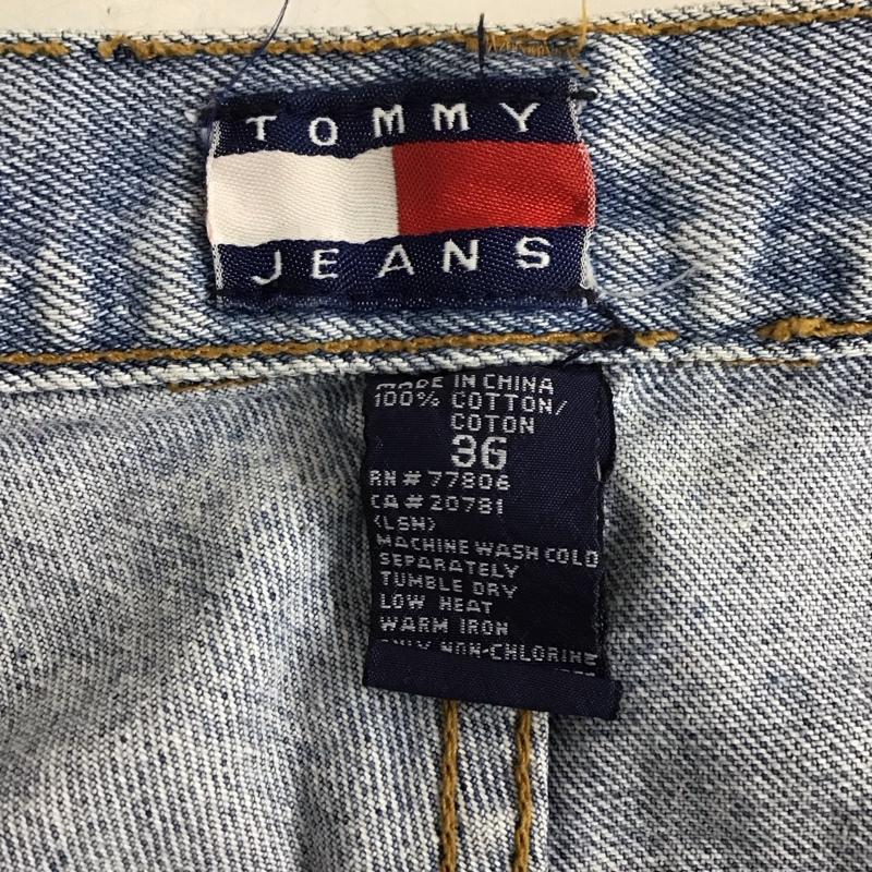 トミー ジーンズ TOMMY JEANS パンツ ショートパンツ デニムショートパンツ 90s 36 無地 水色 / ライトブルー / メンズ USED 古着 中古 10129923