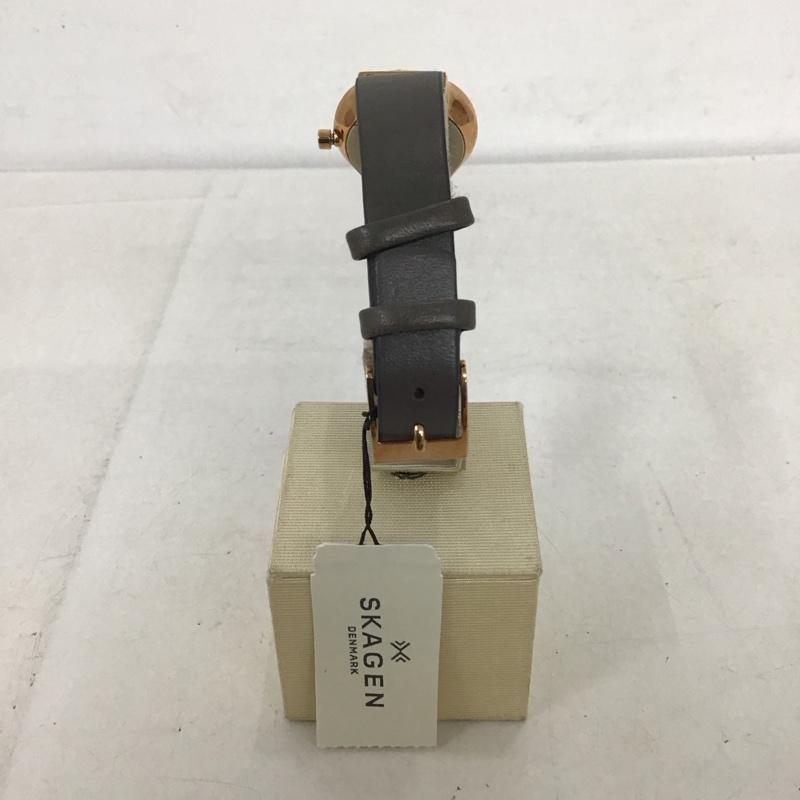 スカーゲン SKAGEN 腕時計 アナログ(クォーツ式) SKW2669 箱有 ロゴ、文字 灰 / グレー / X 金 / ゴールド / レディース USED 古着 中古 10134115