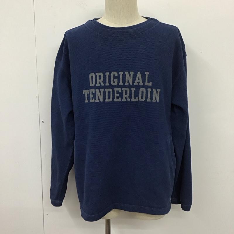 テンダーロイン TENDERLOIN カットソー 長袖 長袖カットソー クルーネックカットソー ロングスリーブカットソー プリントTシャツ S ロゴ、文字 青 / ブルー /  メンズ USED 古着 中古 10110914