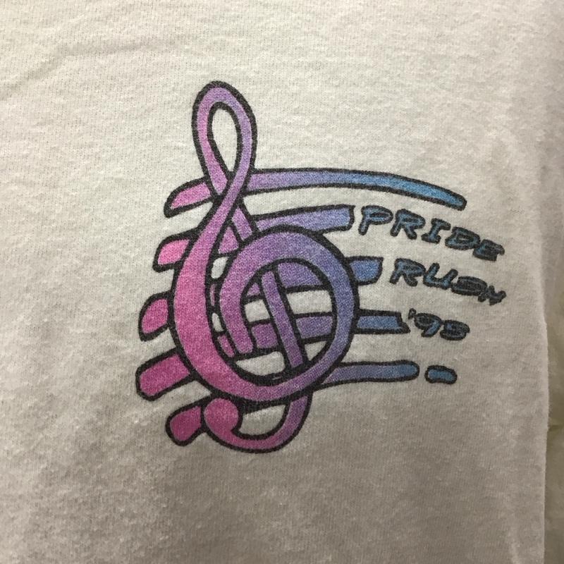 フルーツオブザルーム FRUIT OF THE LOOM Tシャツ 半袖 半袖カットソー プリントTシャツ クルーネックカットソーカットソー 90s 古着 L プリント 白 / ホワイト /  メンズ USED 古着 中古 10113590
