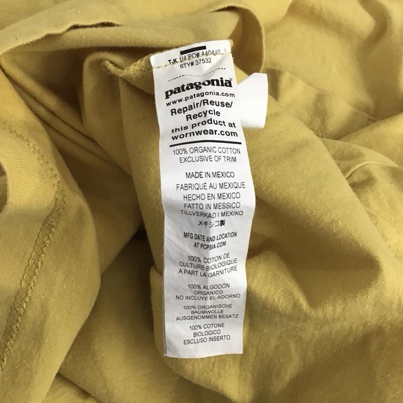 パタゴニア patagonia Tシャツ 半袖 37532 スカイライン オーガニック イージーカット ポケット ティー S ロゴ、文字 黄 / イエロー / レディース USED 古着 中古 10131082