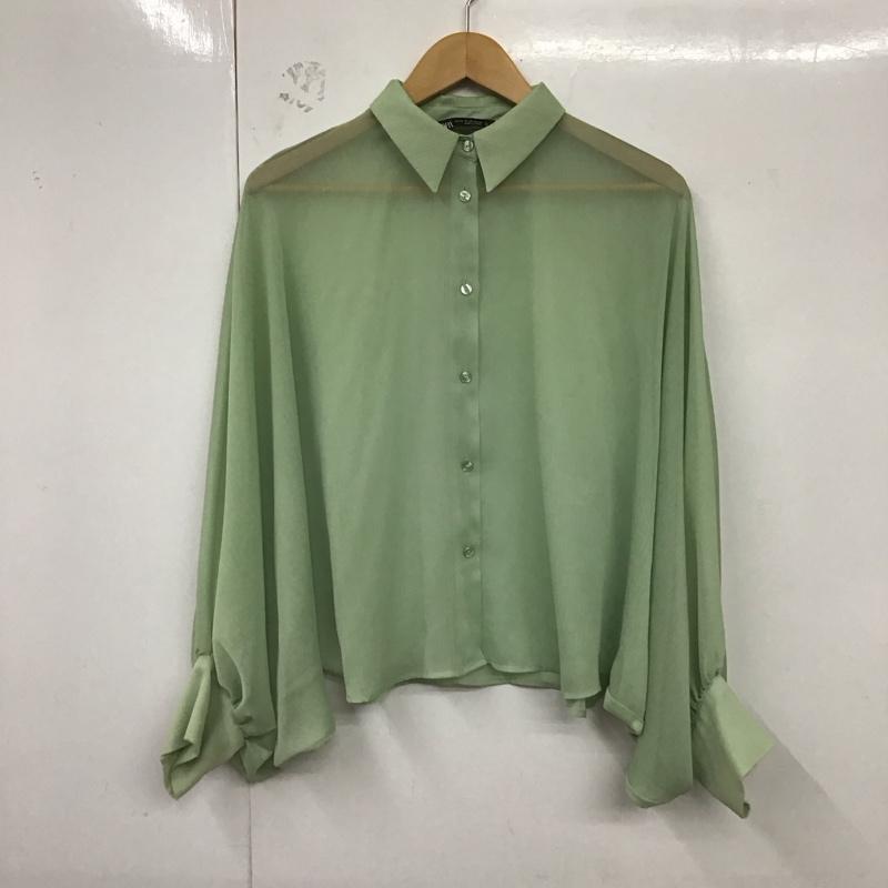 ザラ ZARA シャツ、ブラウス 長袖 XS 無地 薄緑 / ライトグリーン / レディース USED 古着 中古 10124811