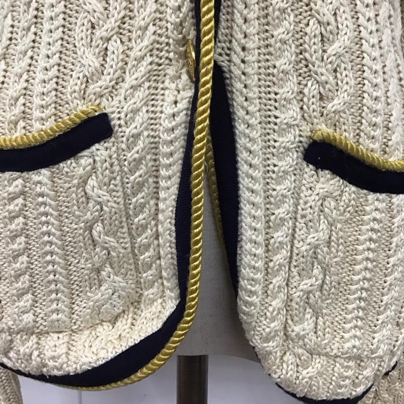 ラルフローレン RALPHLAUREN ジャケット、上着 ジャケット、ブレザー ニットジャケット M 無地 アイボリー / アイボリー / X 紺 / ネイビー / X 金 / ゴールド / レディース USED 古着 中古 10122662